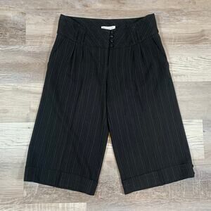 Vintage Y2K Stripe Wide Leg Knee Length Dress Work Shorts Size 6